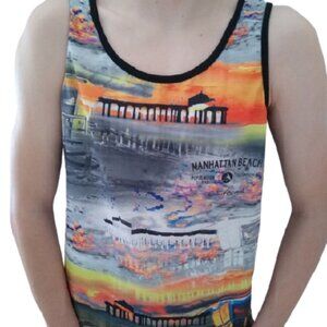 Mens' Fort Knox Manhattan Beach California Muscle Tank, Multicolor, Small
